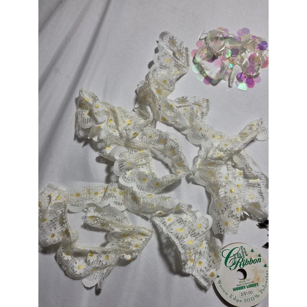 Vintage Lace Ribbon Trim Lot Antique‎ Sewing Crafting Supplies Multi Color Mixed